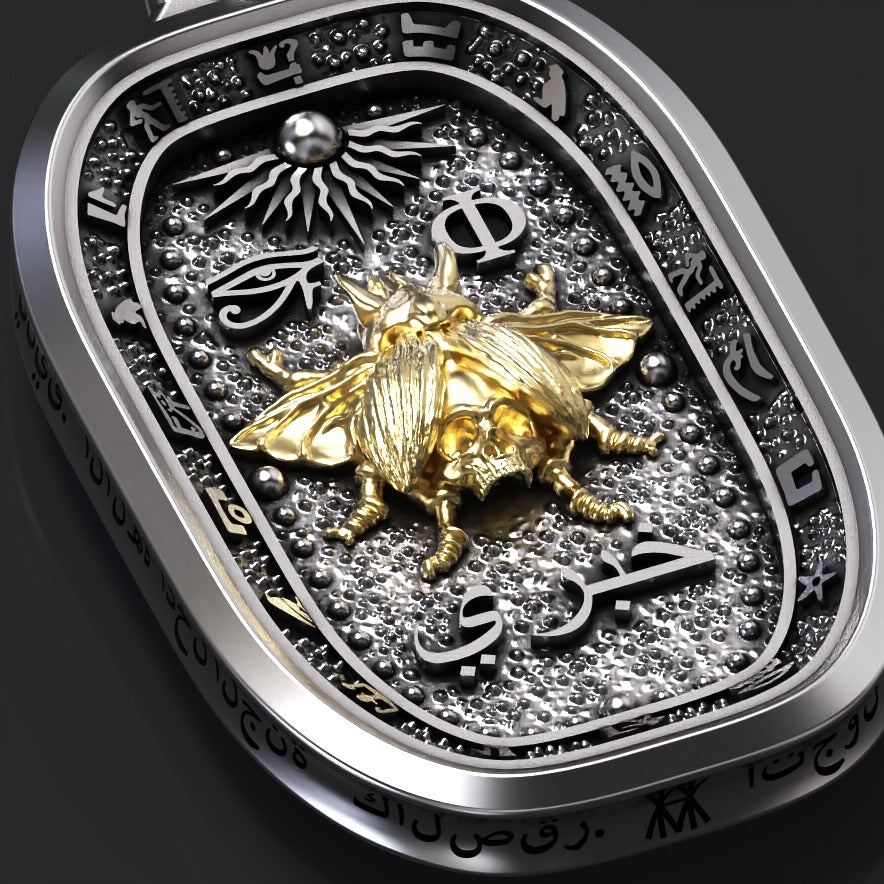 COLAR KHEPRI PRATA COM PEDRA LÁPIS LAZÚLI