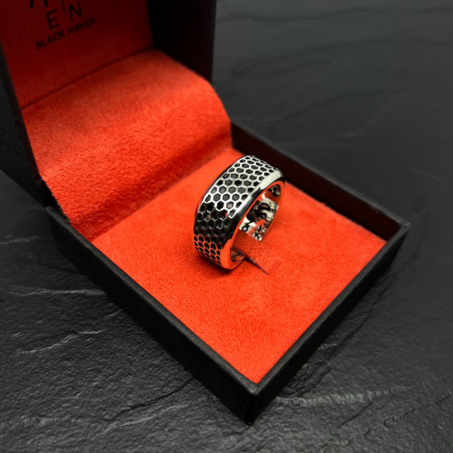 Silver Hexagon Ring