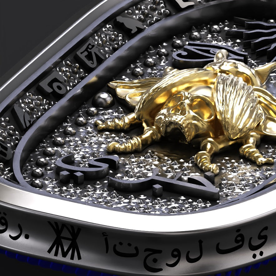 COLAR KHEPRI PRATA COM PEDRA LÁPIS LAZÚLI