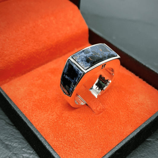 ANEL APOCALYPSE PRATA COM PEDRA PIETERSITA