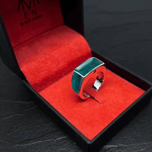 ANEL APOCALYPSE PRATA COM PEDRA CRISOCOLA