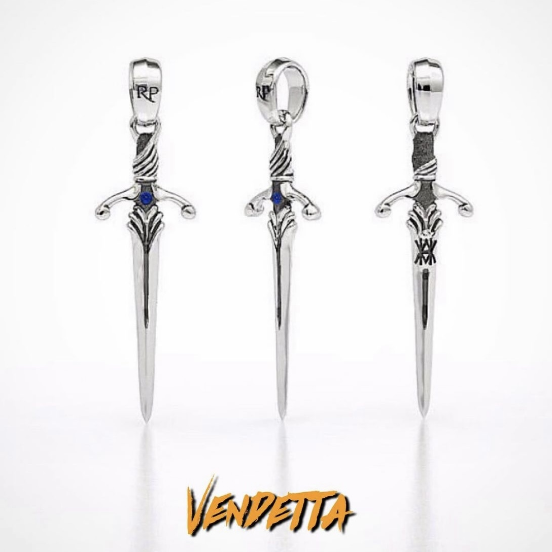 COLAR VENDETTA PRATA COM SAFIRA