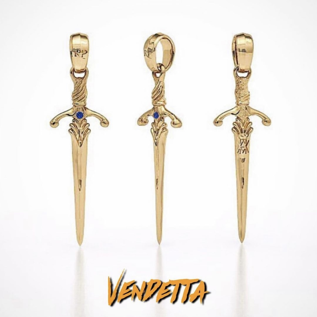 COLAR VENDETTA OURO COM SAFIRA