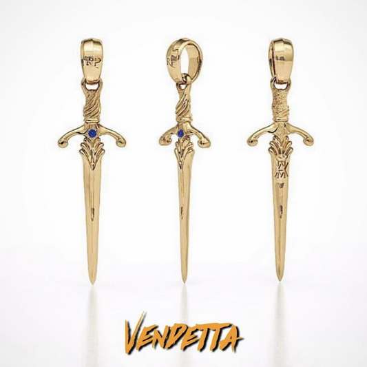 COLAR VENDETTA OURO COM SAFIRA