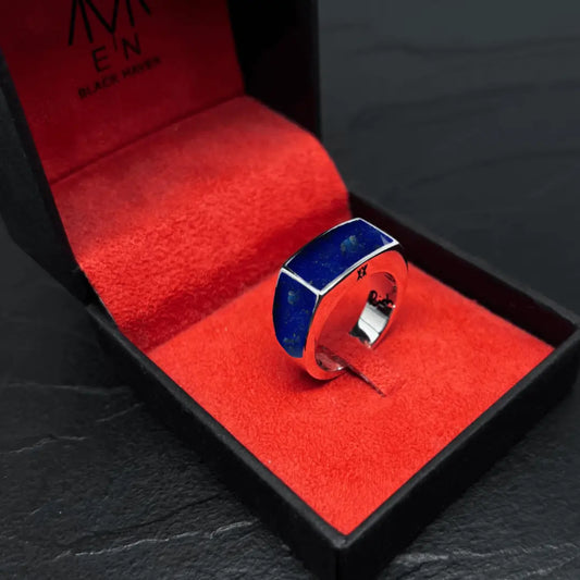 ANEL APOCALYPSE PRATA COM PEDRA LÁPIS LAZÚLI