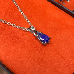 COLAR GARRA DE DRAGÃO PRATA COM PEDRA LÁPIS LAZÚLI